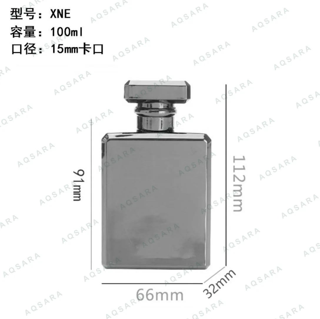 Botol Parfum kaca 100 ml leher 15 mm — XNE( glossy black )
