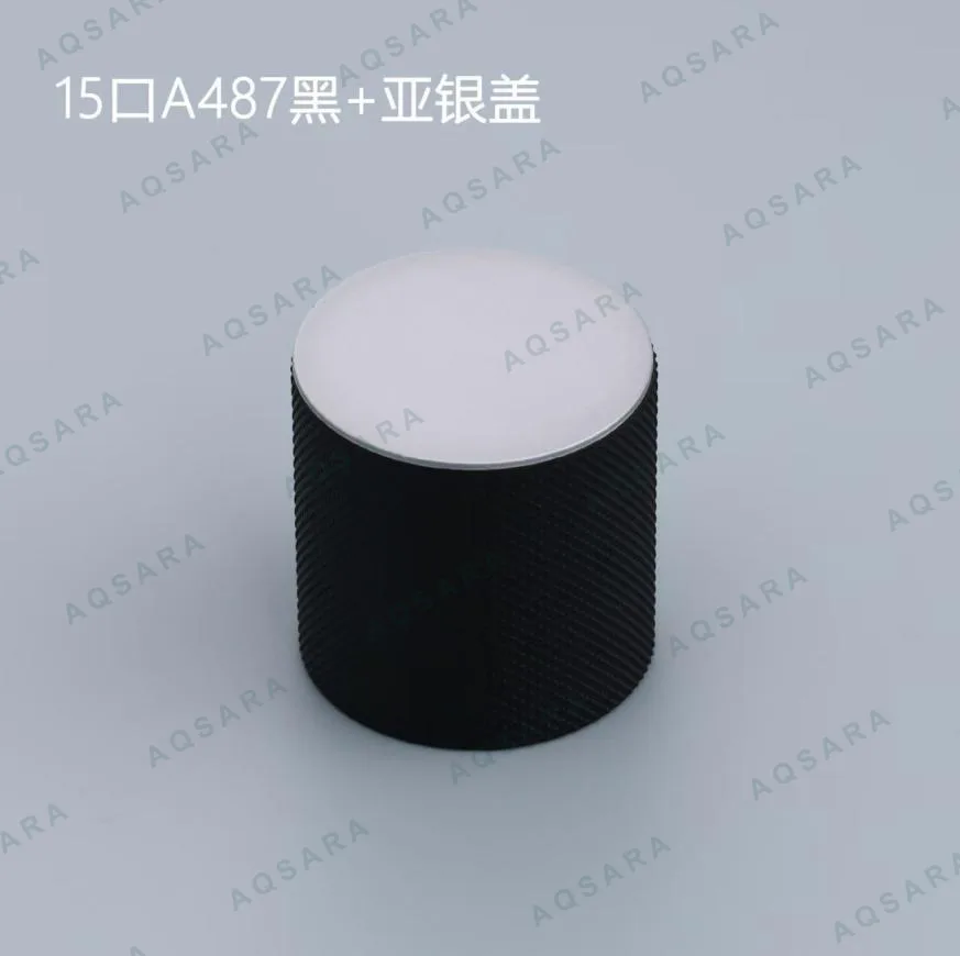 Tutup Botol leher 15 mm — 15 port A487 black + matte silver