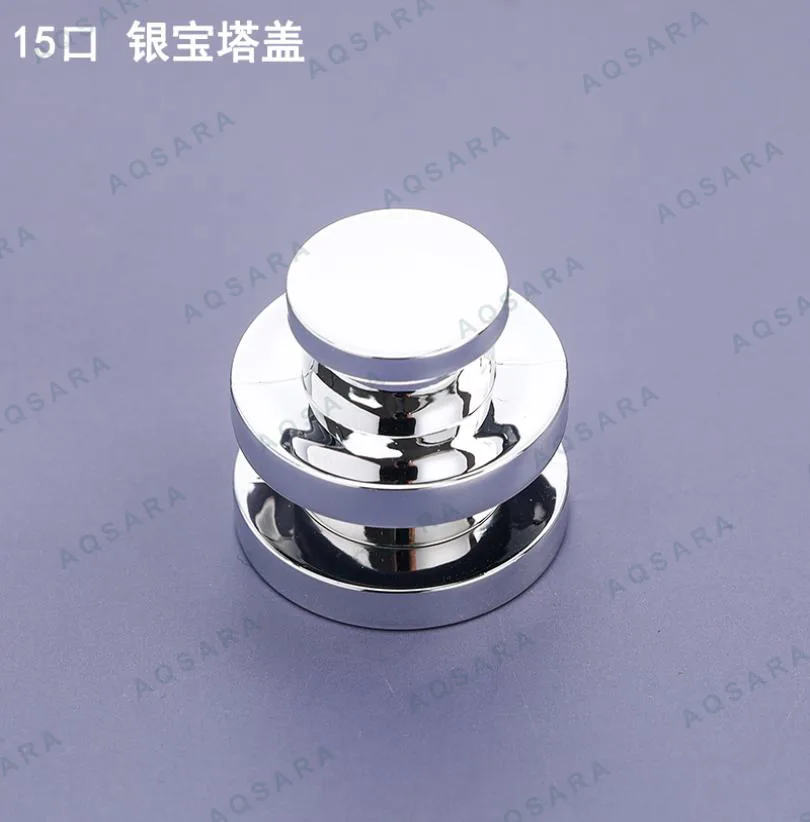Tutup Botol leher 15 mm — 15 port silver pagoda cap