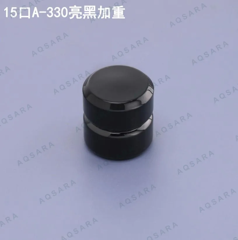 Tutup Botol leher 15 mm — A-330 glossy black weighted