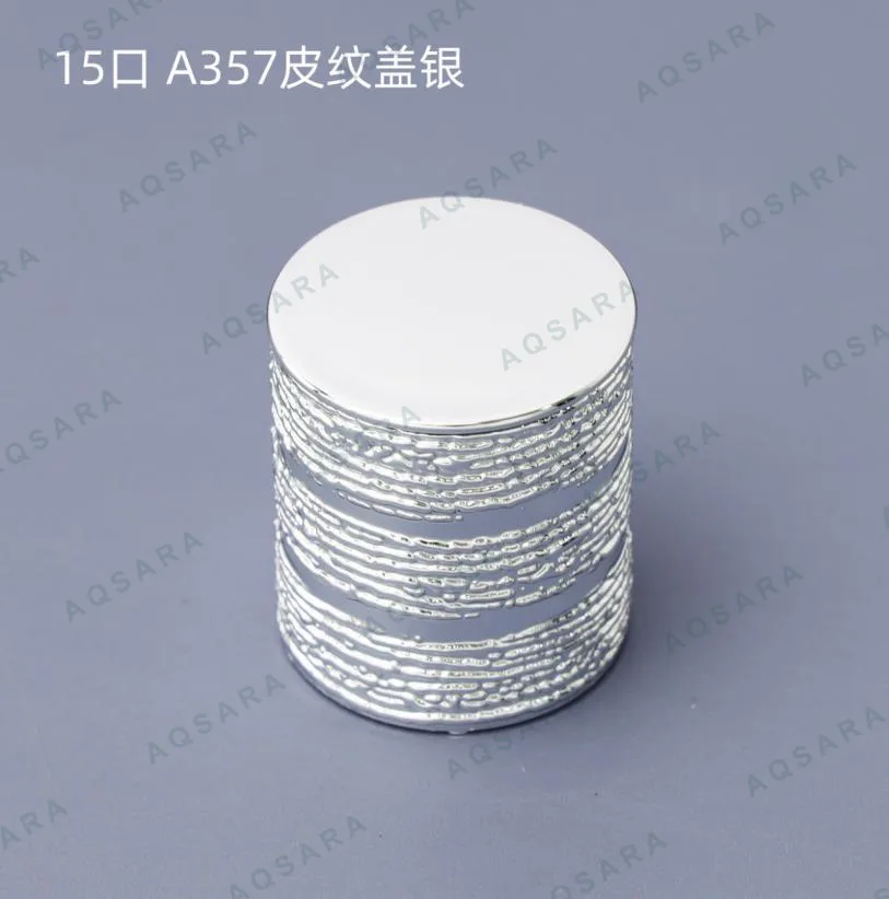 Tutup Botol leher 15 mm — A357 leather grain cap silver