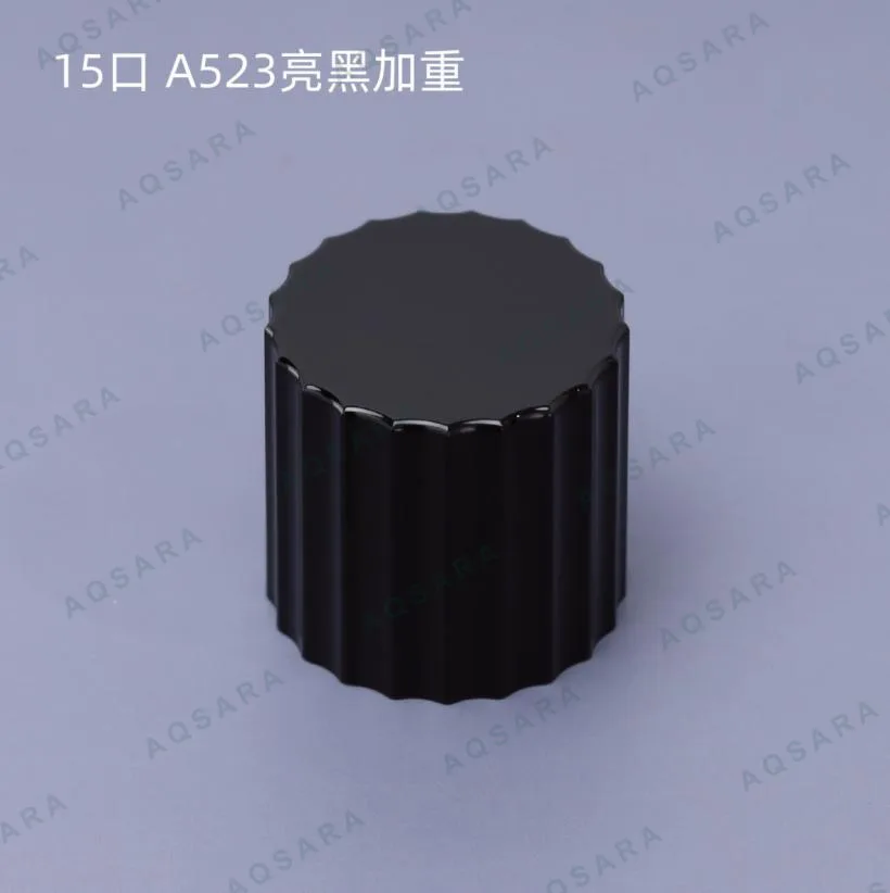 Tutup Botol leher 15 mm — A523 glossy black weighted