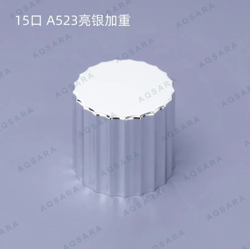 Tutup Botol leher 15 mm — A523 glossy silver weighted