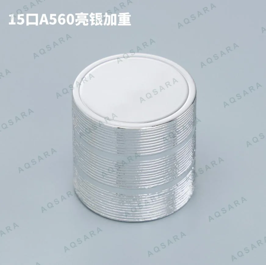 Tutup Botol leher 15 mm — A560 glossy silver weighted