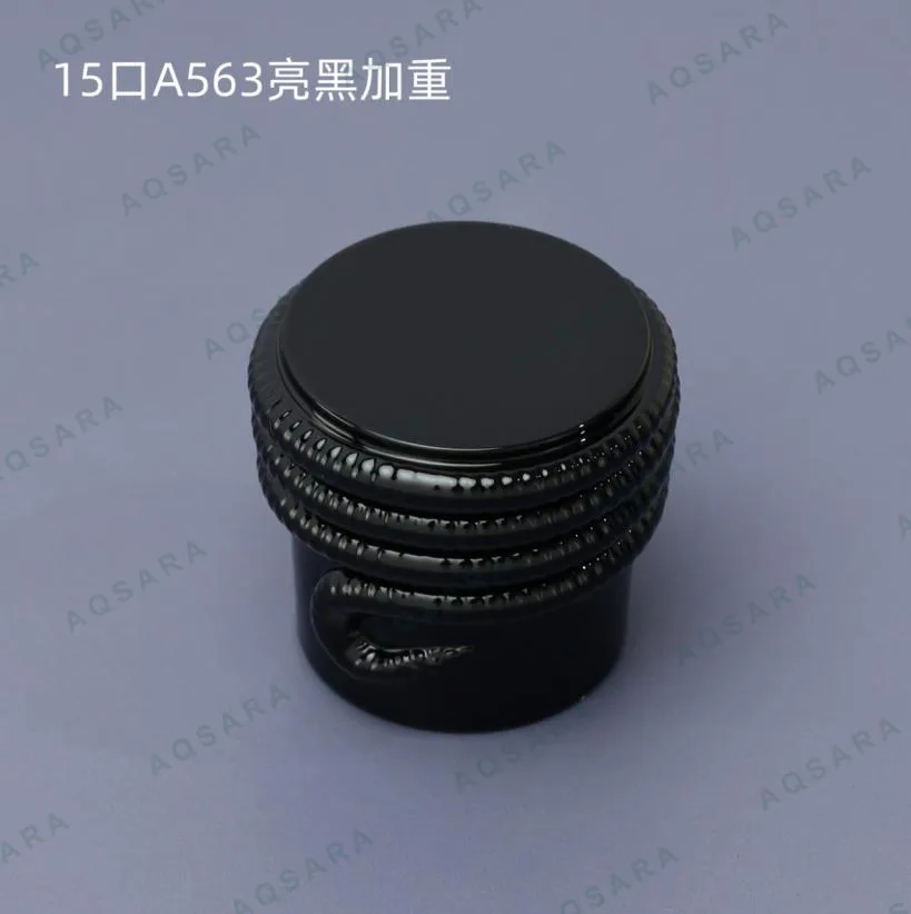 Tutup Botol leher 15 mm — A563 glossy black weighted