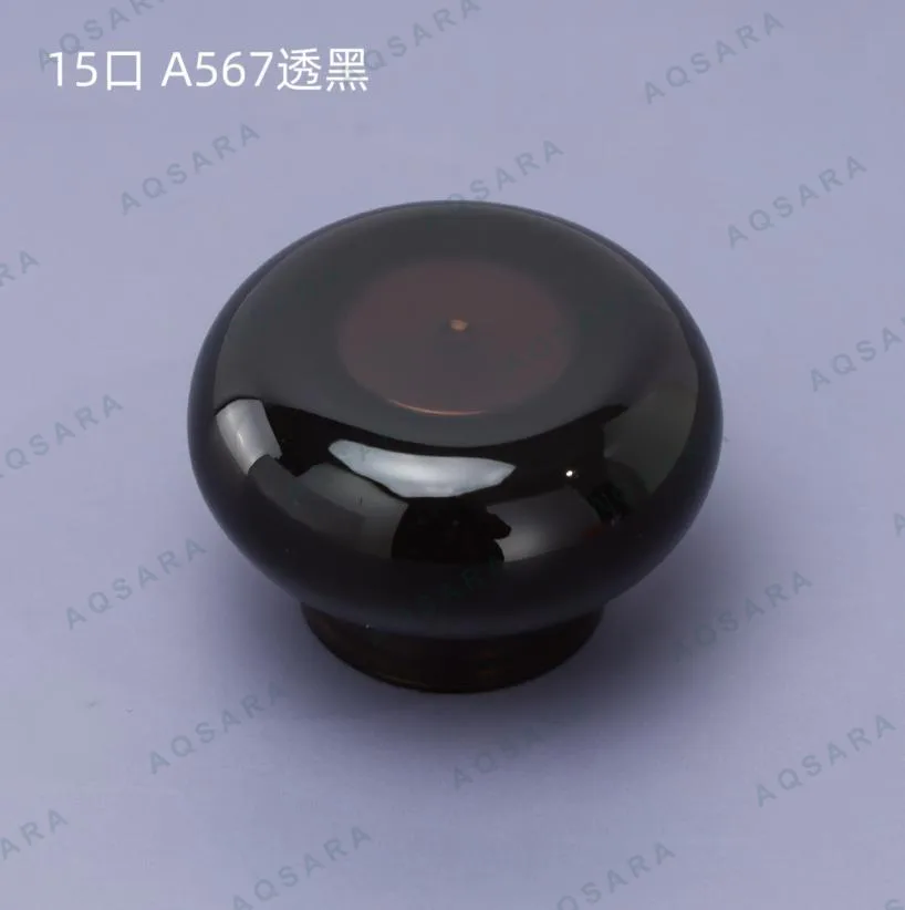 Tutup Botol leher 15 mm — A567 clear black + glossy silver