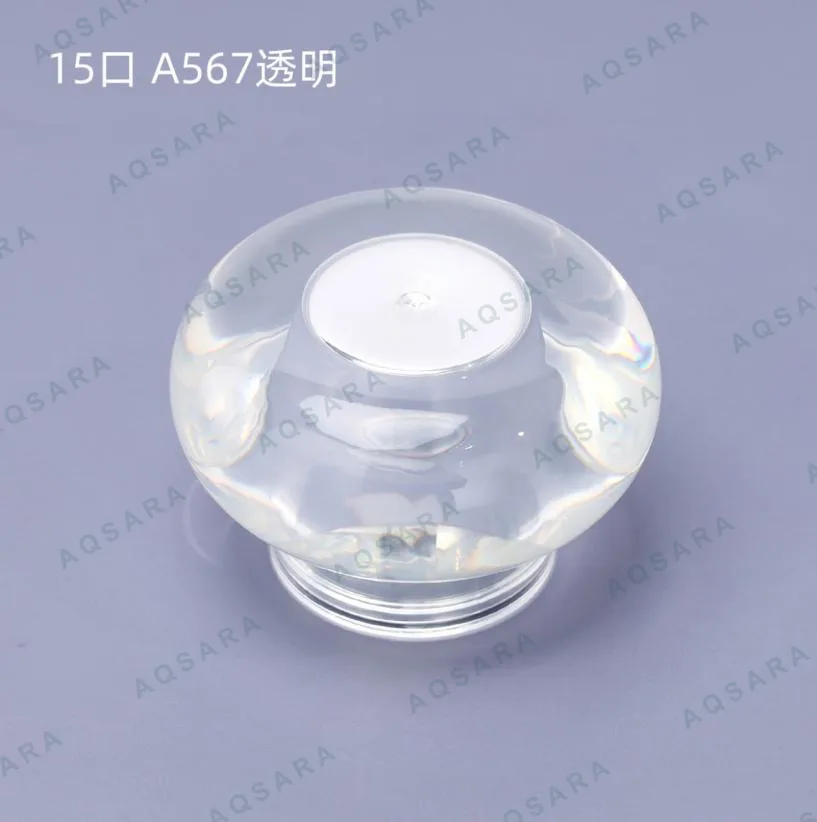 Tutup Botol leher 15 mm — A567 clear + glossy silver