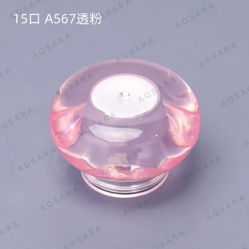 Tutup Botol leher 15 mm — A567 clear pink + glossy silver