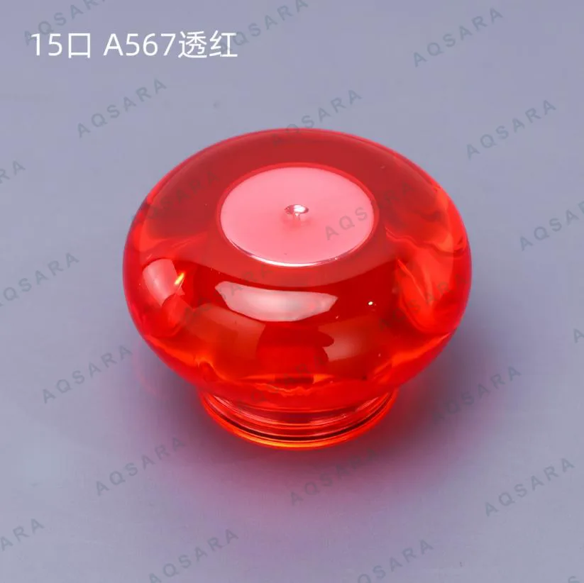 Tutup Botol leher 15 mm — A567 clear red + glossy silver
