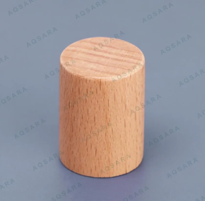 Tutup Botol leher 15 mm — beech wood cap - varnish