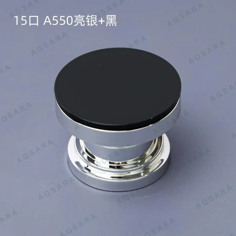 Tutup Botol leher 15 mm — glossy black top weighted
