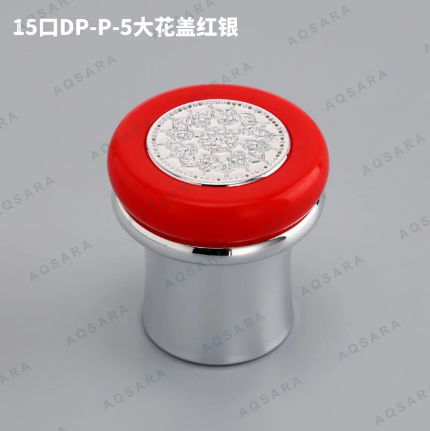 Tutup Botol leher 15 mm — red silver