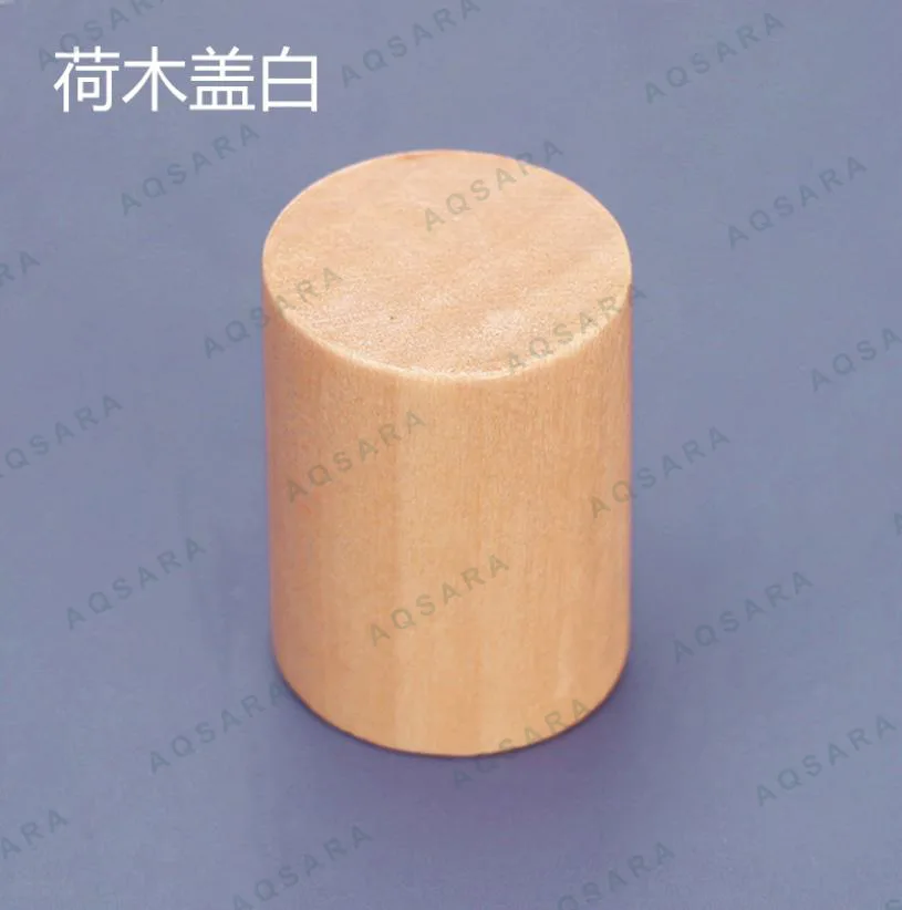 Tutup Botol leher 15 mm — schima wood cap - white