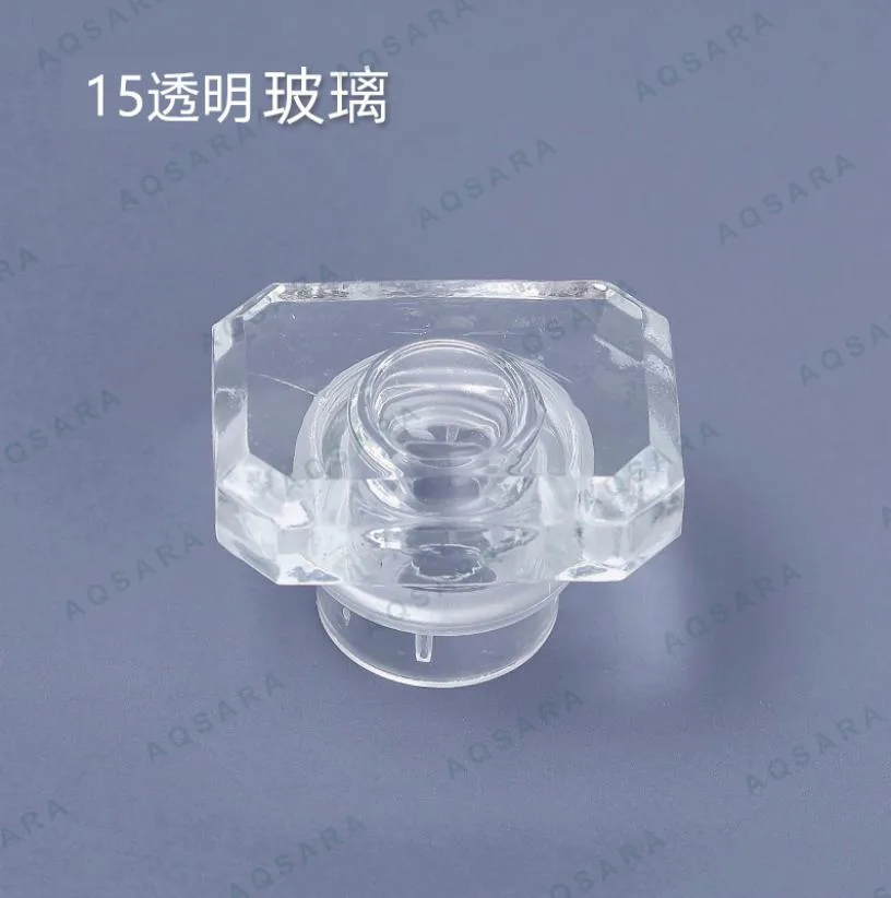 Tutup Botol leher 15 mm — transparent glass cap