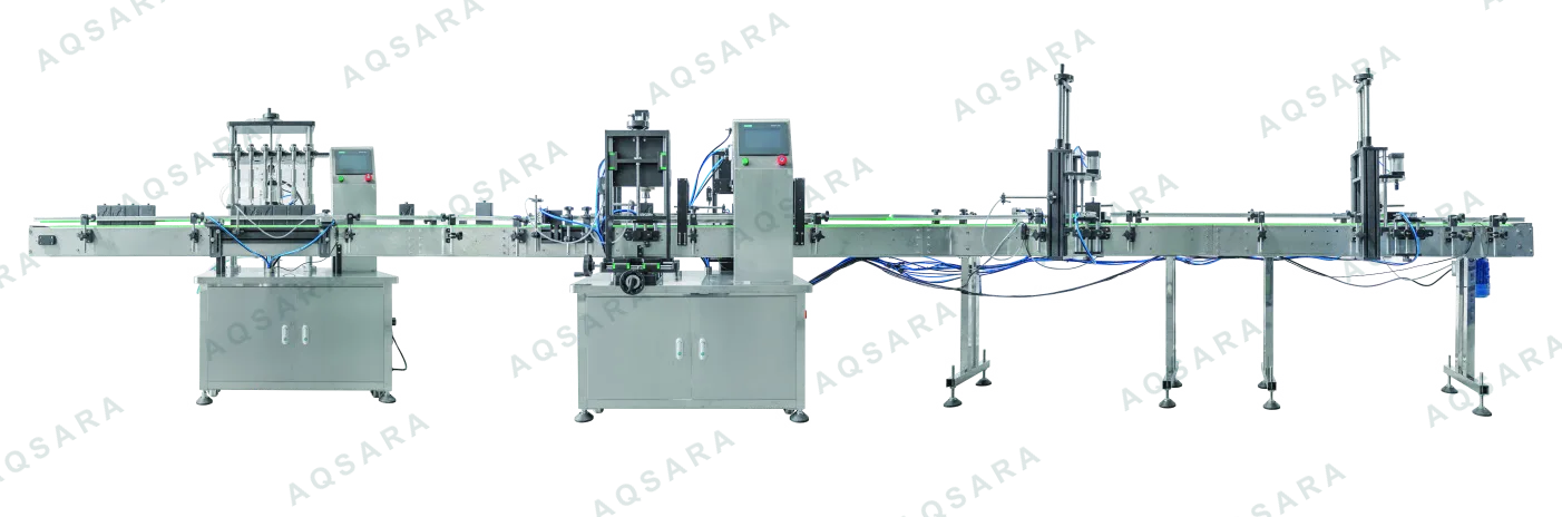 Lini Filling & Capping 6 Head + Cover Pressing — AQS-FL-6HS