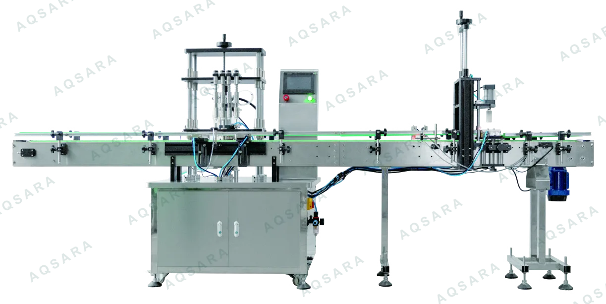 Mesin Filling 4 Head + Press Tutup — AQS-FL-4P