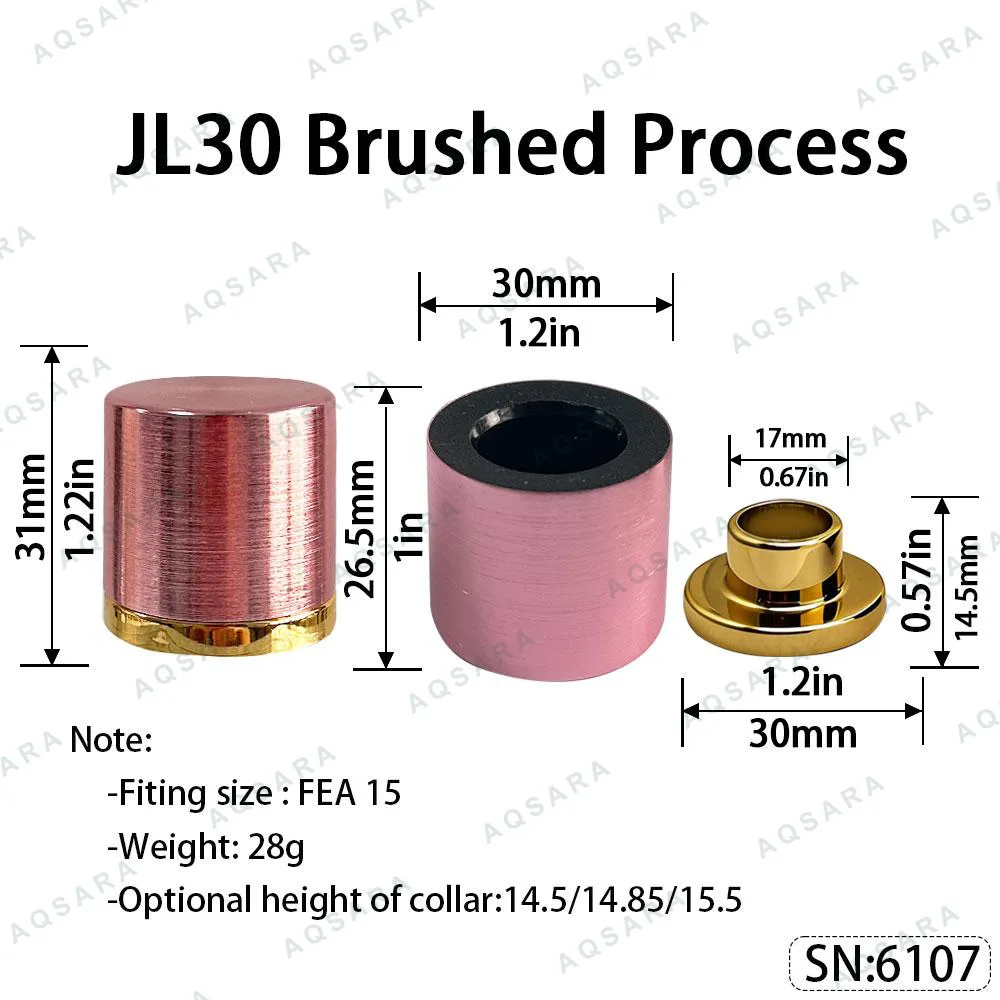 Tutup Magnetik aluminium — JL30 Magnetic Cap — Brushed process