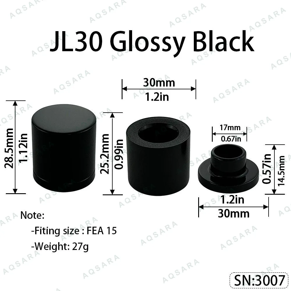 Tutup Magnetik aluminium — JL30 Magnetic Cap — Glossy Black