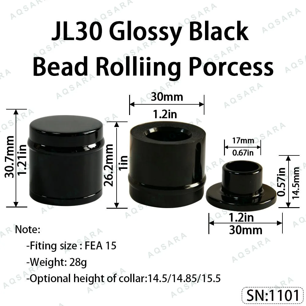 Tutup Magnetik aluminium — JL30 Magnetic Cap — Glossy Black