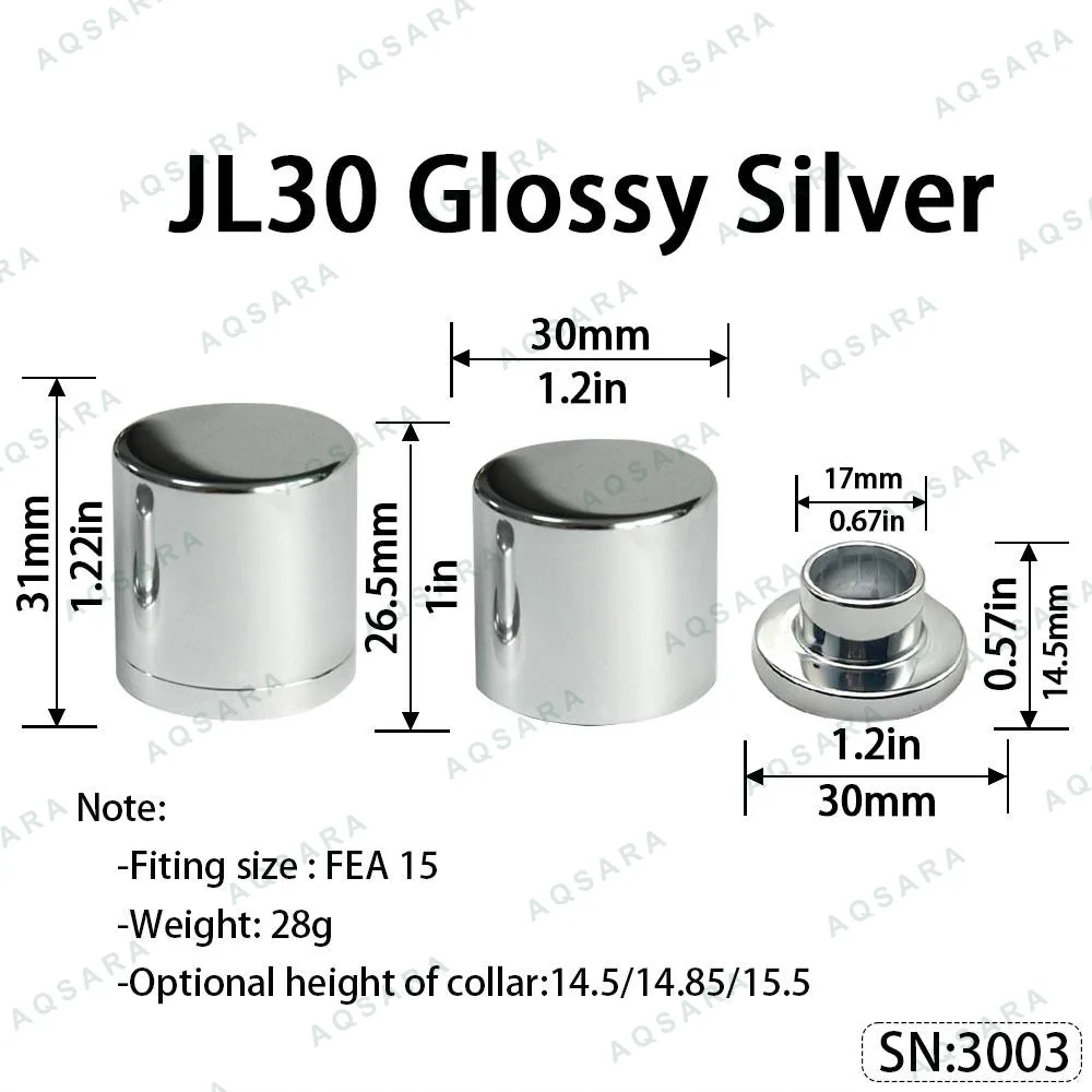 Tutup Magnetik aluminium — JL30 Magnetic Cap — Glossy Silver