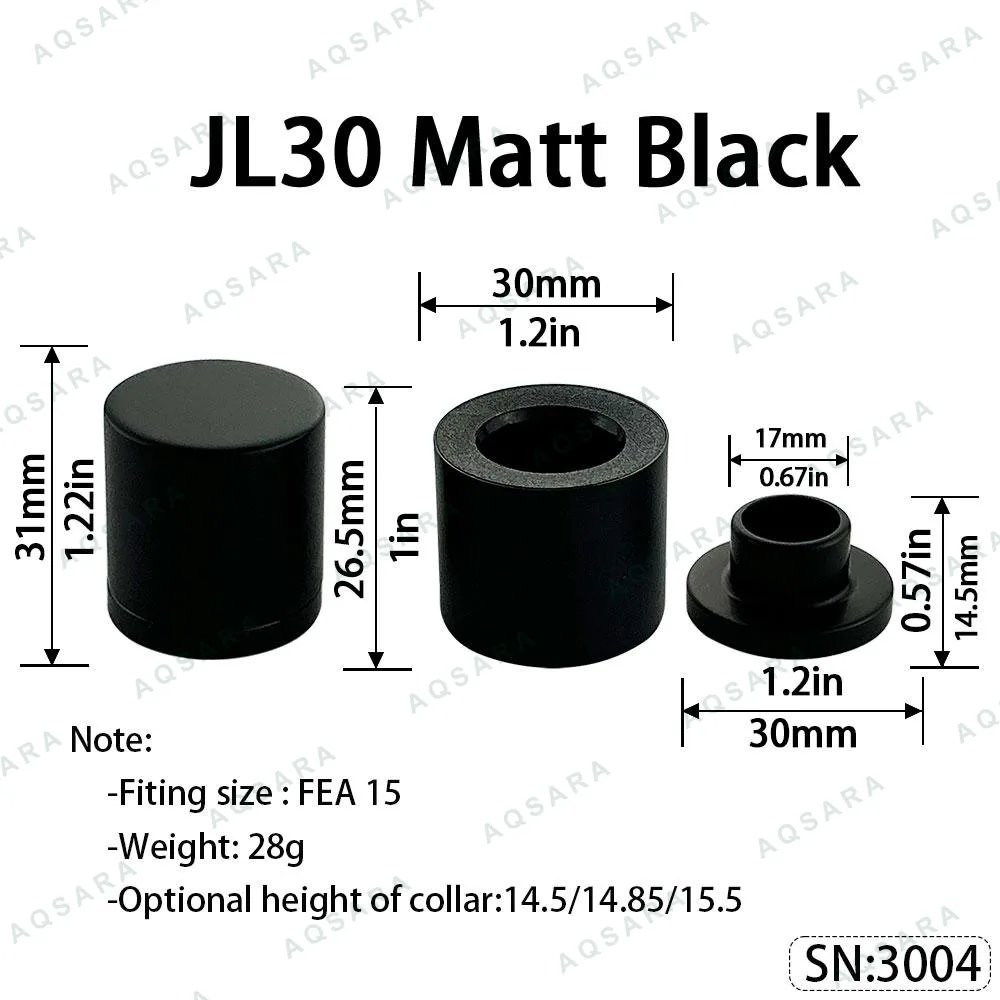 Tutup Magnetik aluminium — JL30 Magnetic Cap — Matt Black