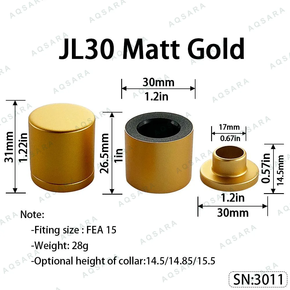 Tutup Magnetik aluminium — JL30 Magnetic Cap — Matt Gold