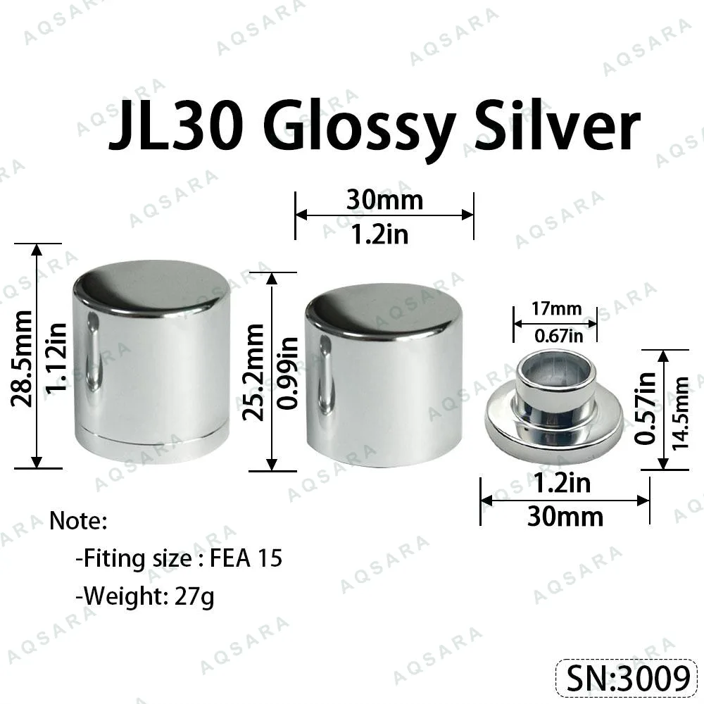 Tutup Magnetik aluminium — JL30 Magnetic Cap — Matt Silver