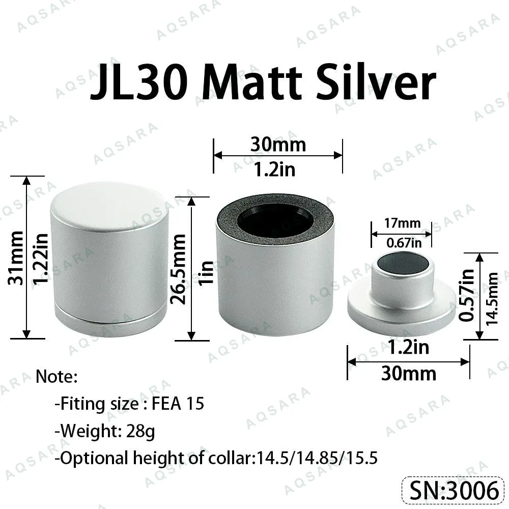Tutup Magnetik aluminium — JL30 Magnetic Cap — Matt Silver