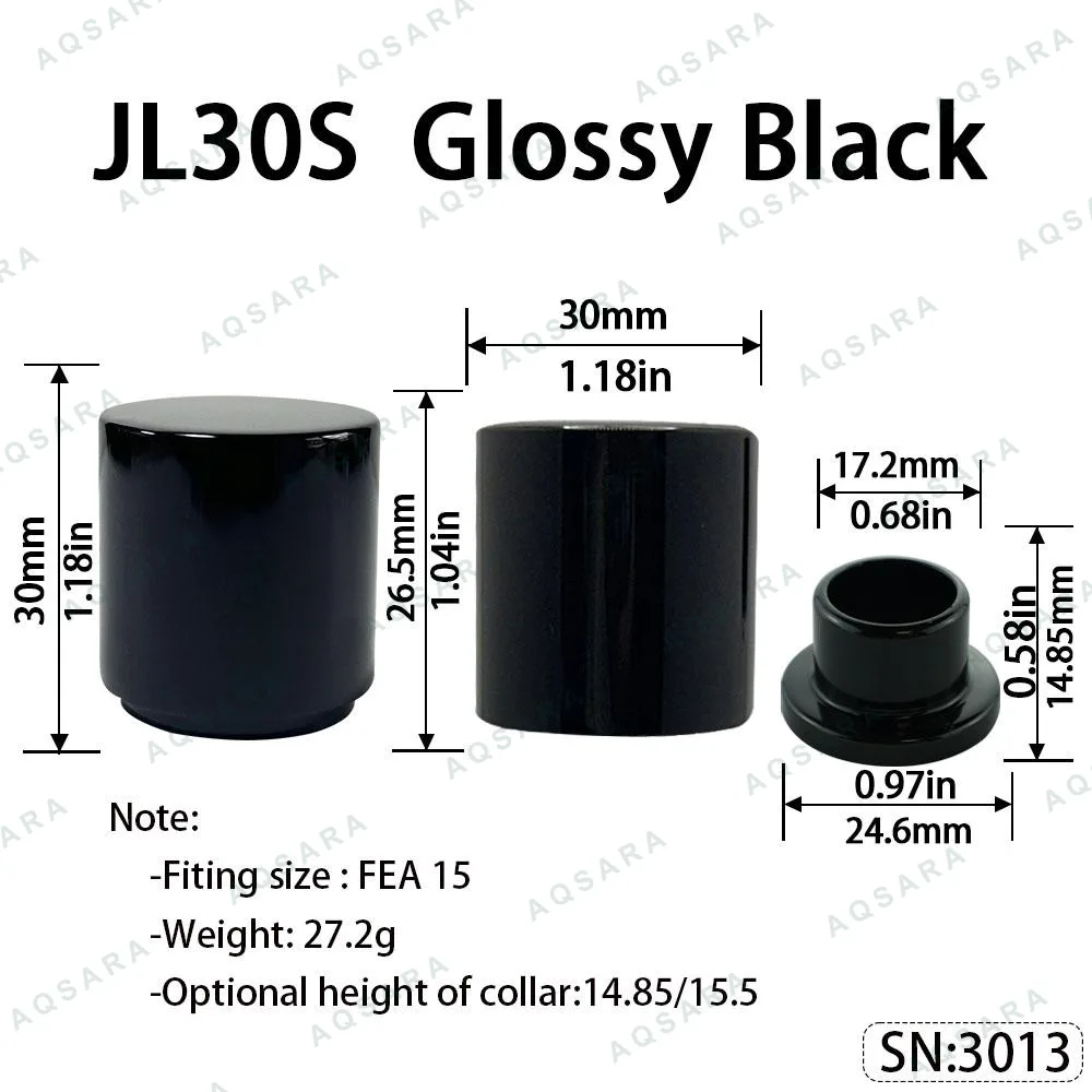 Tutup Magnetik aluminium — JL30S Magnetic Cap — Glossy Black