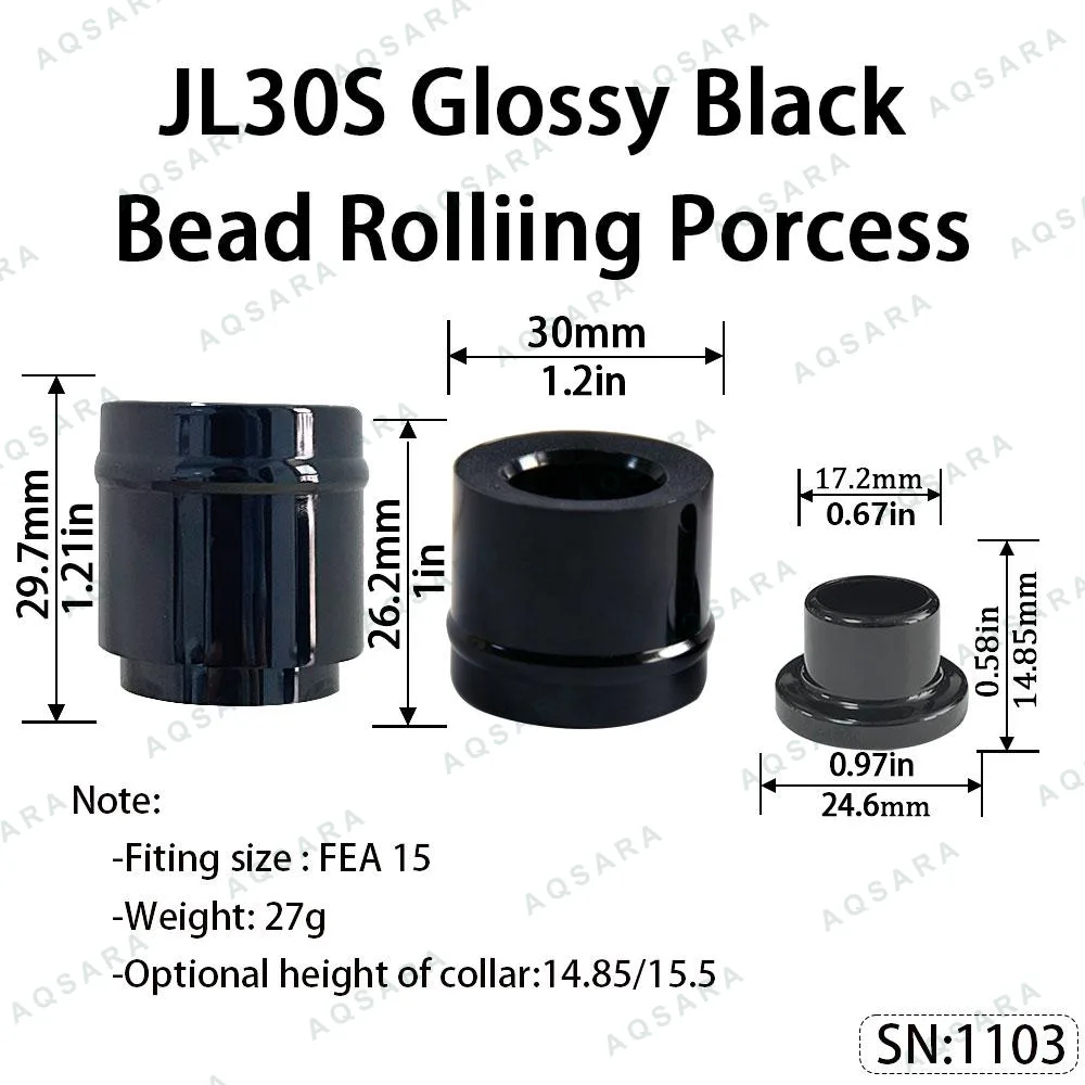 Tutup Magnetik aluminium — JL30S Magnetic Cap — Glossy Black