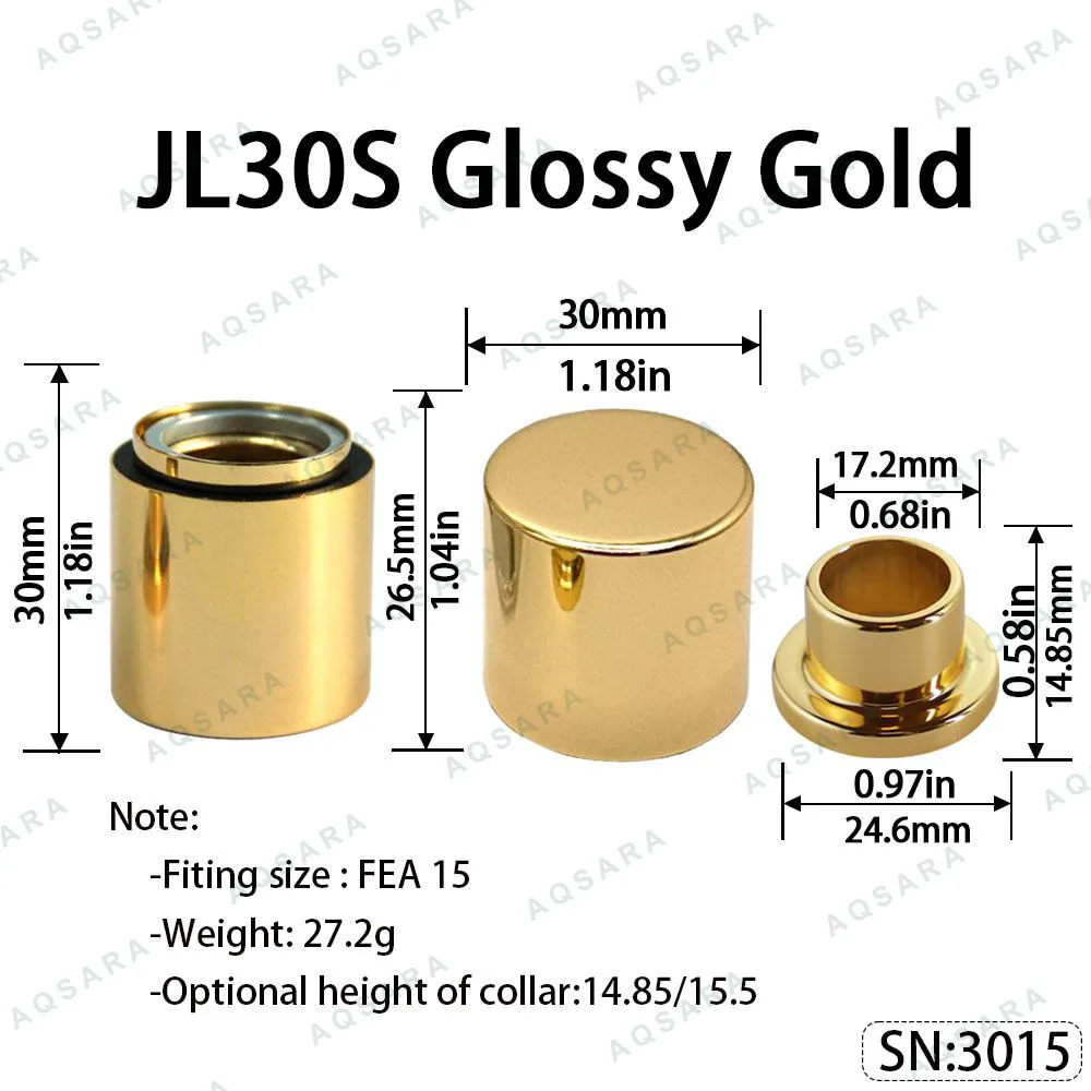 Tutup Magnetik aluminium — JL30S Magnetic Cap — Glossy Gold