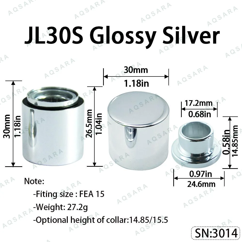 Tutup Magnetik aluminium — JL30S Magnetic Cap — Glossy Silver