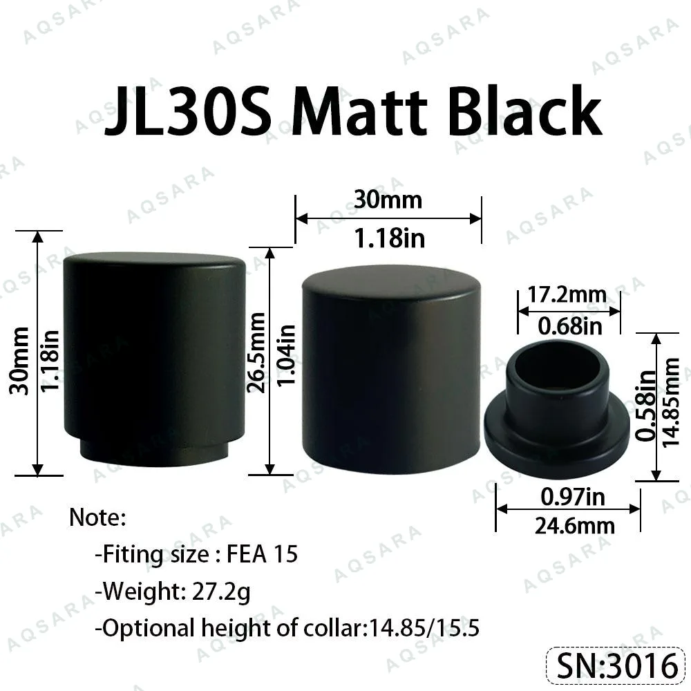 Tutup Magnetik aluminium — JL30S Magnetic Cap — Matt Black