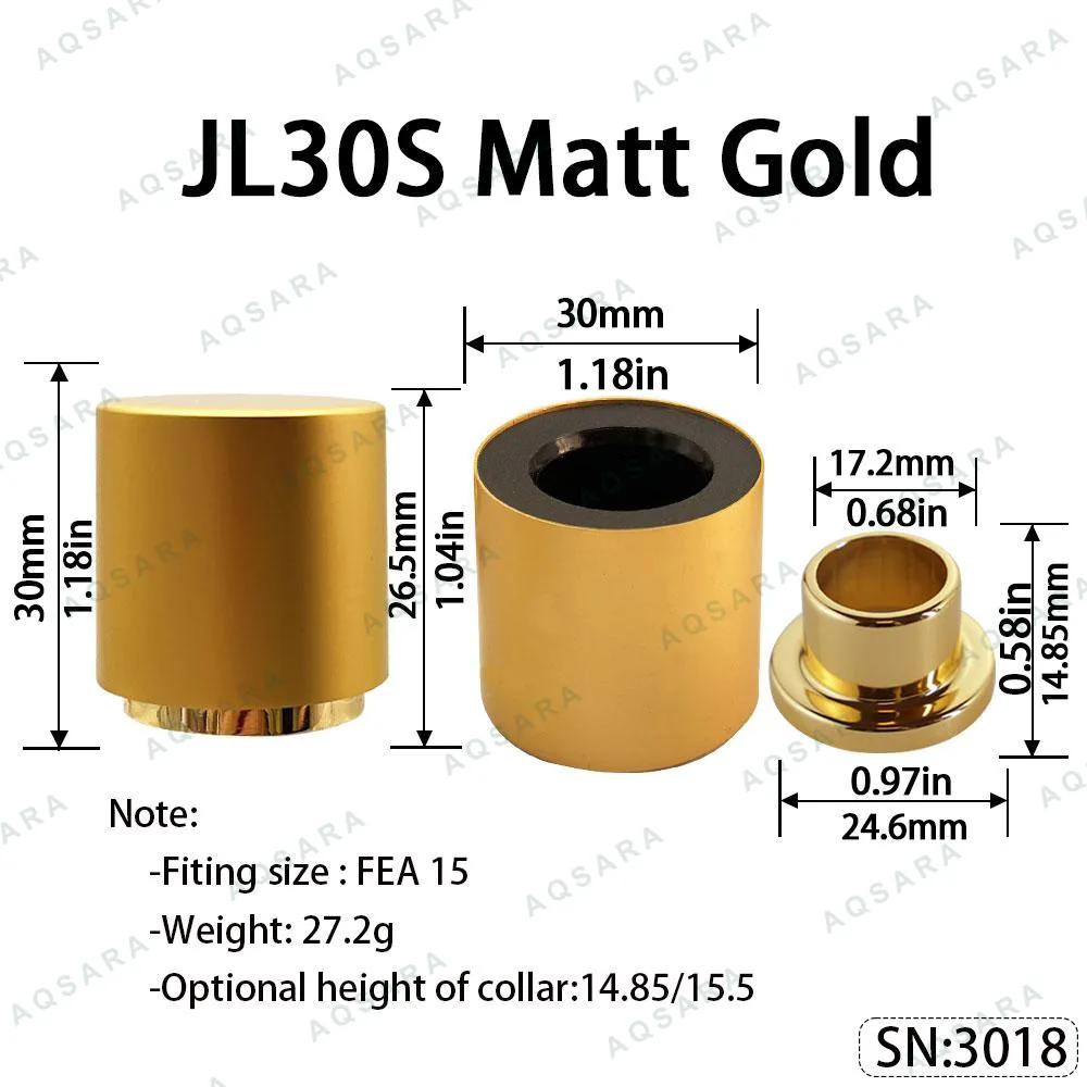 Tutup Magnetik aluminium — JL30S Magnetic Cap — Matt Gold