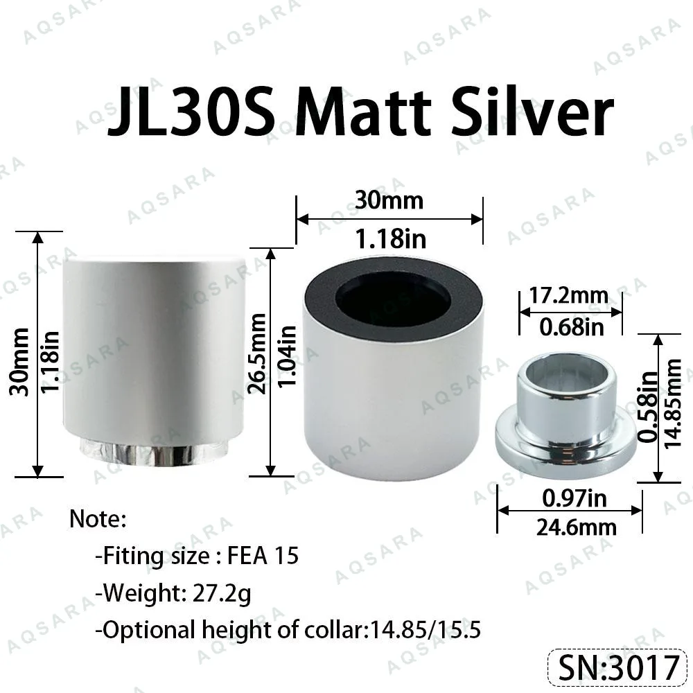 Tutup Magnetik aluminium — JL30S Magnetic Cap — Matt Silver