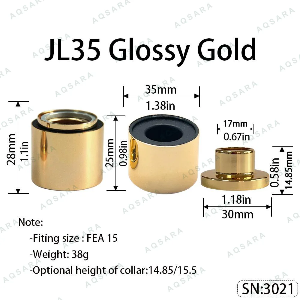Tutup Magnetik aluminium — JL35 Magnetic Cap — Glossy Gold