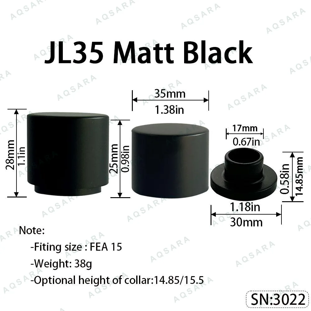 Tutup Magnetik aluminium — JL35 Magnetic Cap — Matt Black