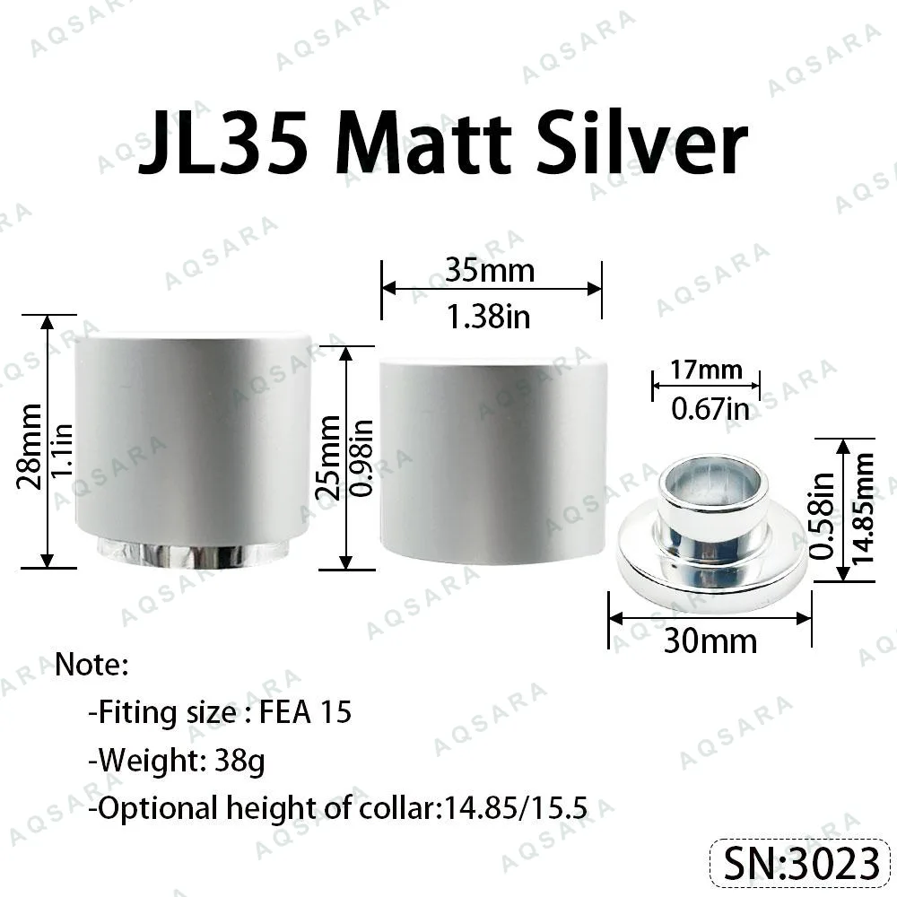 Tutup Magnetik aluminium — JL35 Magnetic Cap — Matt Silver