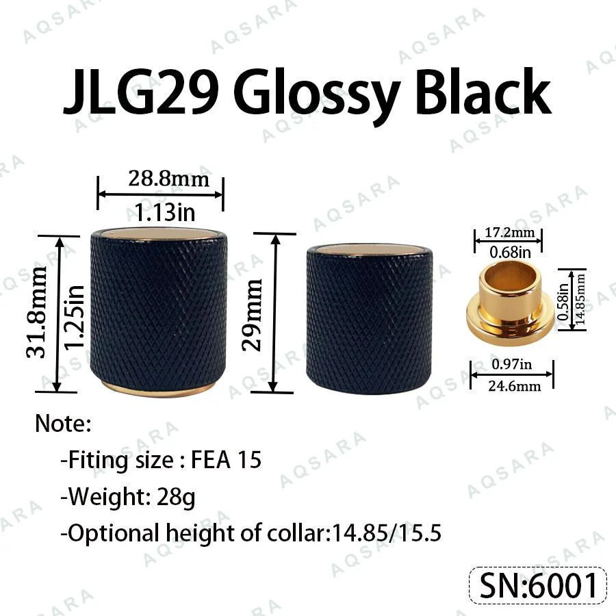 Tutup Magnetik plastik — JLG29 Magnetic Cap — Glossy Black