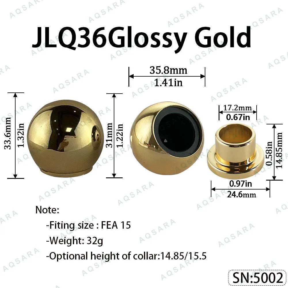 Tutup Magnetik plastik — JLQ36 Magnetic Cap — Glossy Gold