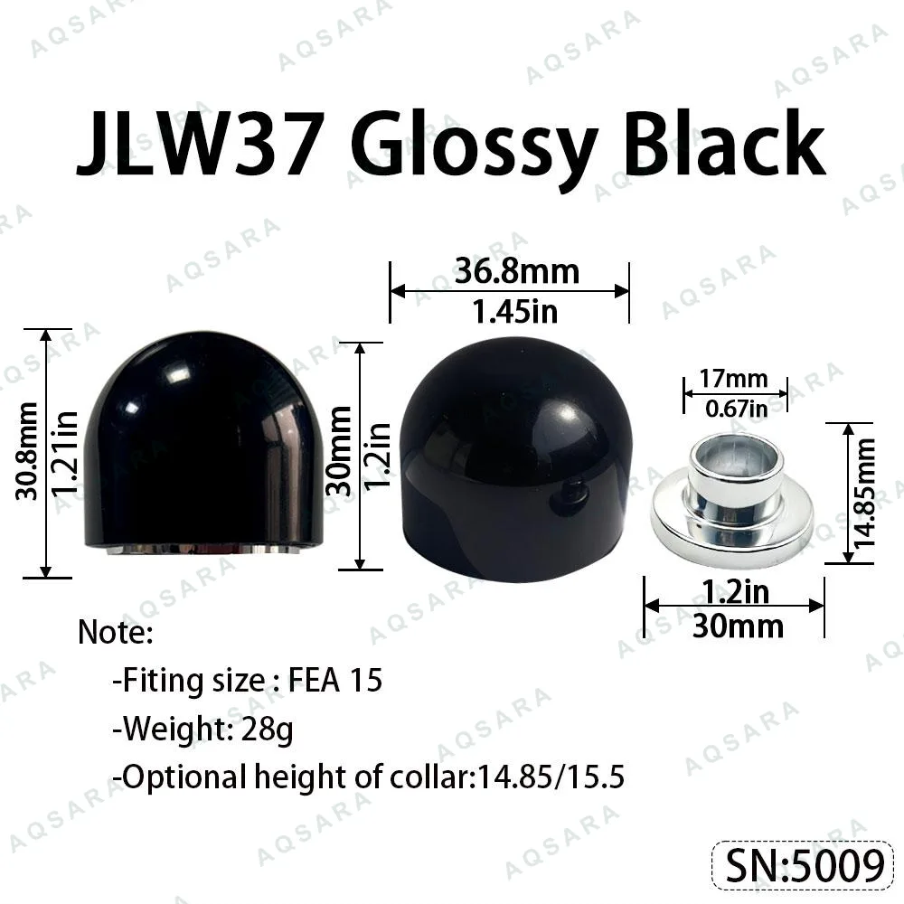 Tutup Magnetik plastik — JLW37 Magnetic Cap — Glossy Black