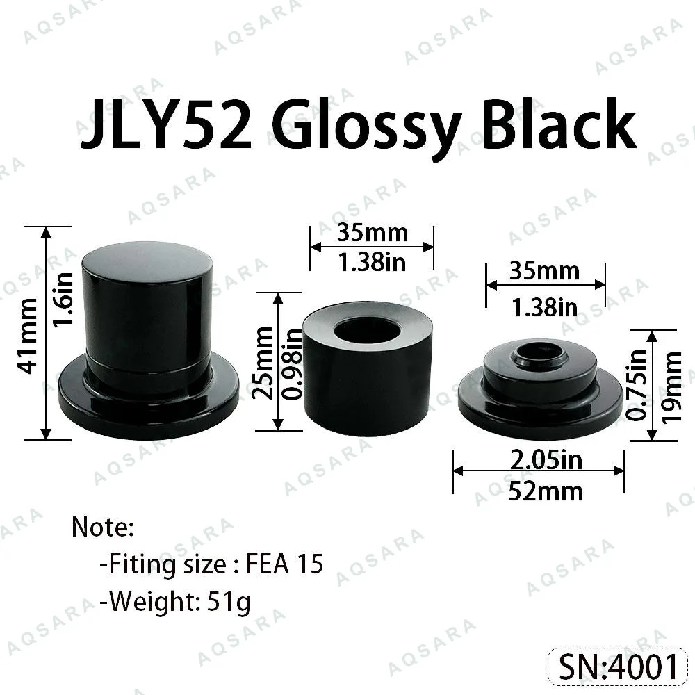Tutup Magnetik aluminium — JLY52 Magnetic Cap — Glossy Black