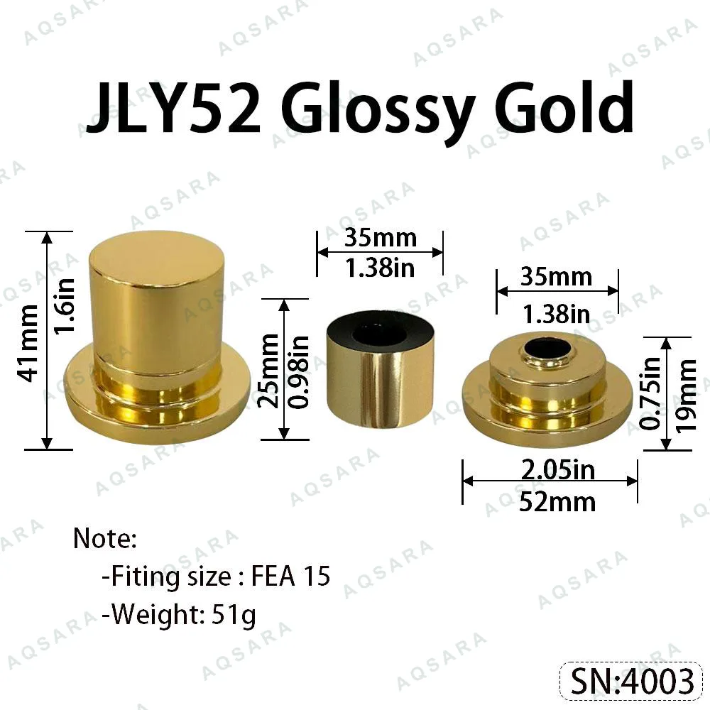 Tutup Magnetik aluminium — JLY52 Magnetic Cap — Glossy Gold
