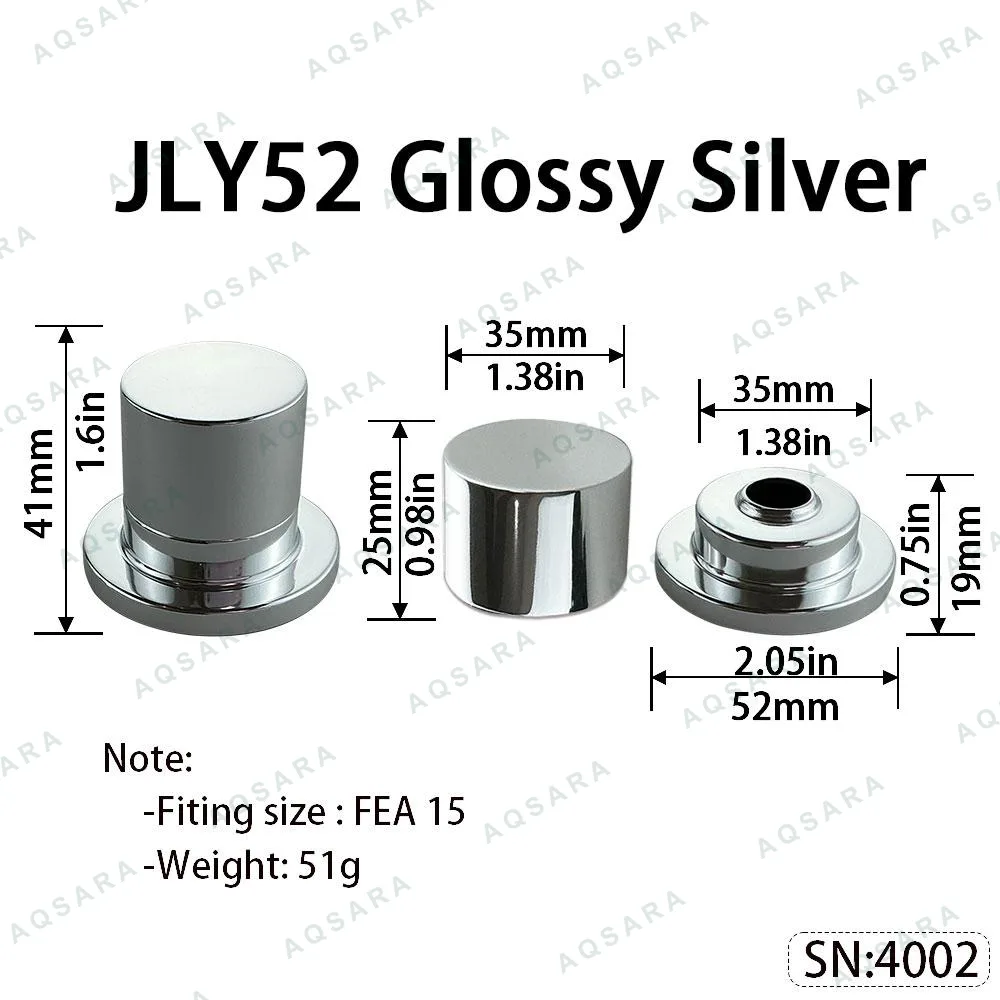 Tutup Magnetik aluminium — JLY52 Magnetic Cap — Glossy Silver