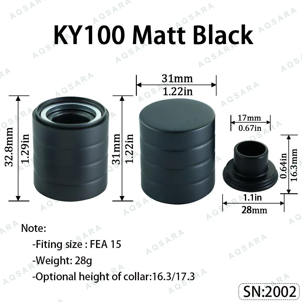 Tutup Magnetik aluminium — KY100 Magnetic Cap — Matt Black