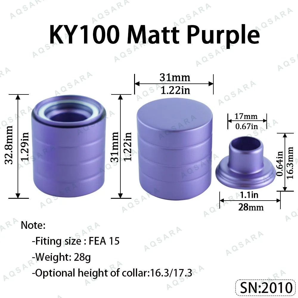 Tutup Magnetik aluminium — KY100 Magnetic Cap — Matt Purple