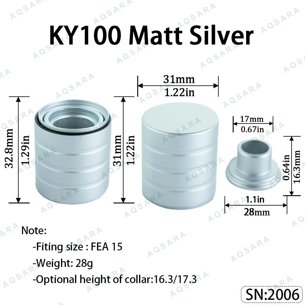Tutup Magnetik aluminium — KY100 Magnetic Cap — Matt Silver