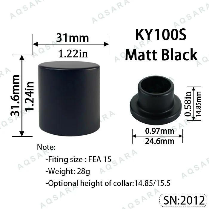 Tutup Magnetik aluminium — KY100S Magnetic Cap — Matt Black