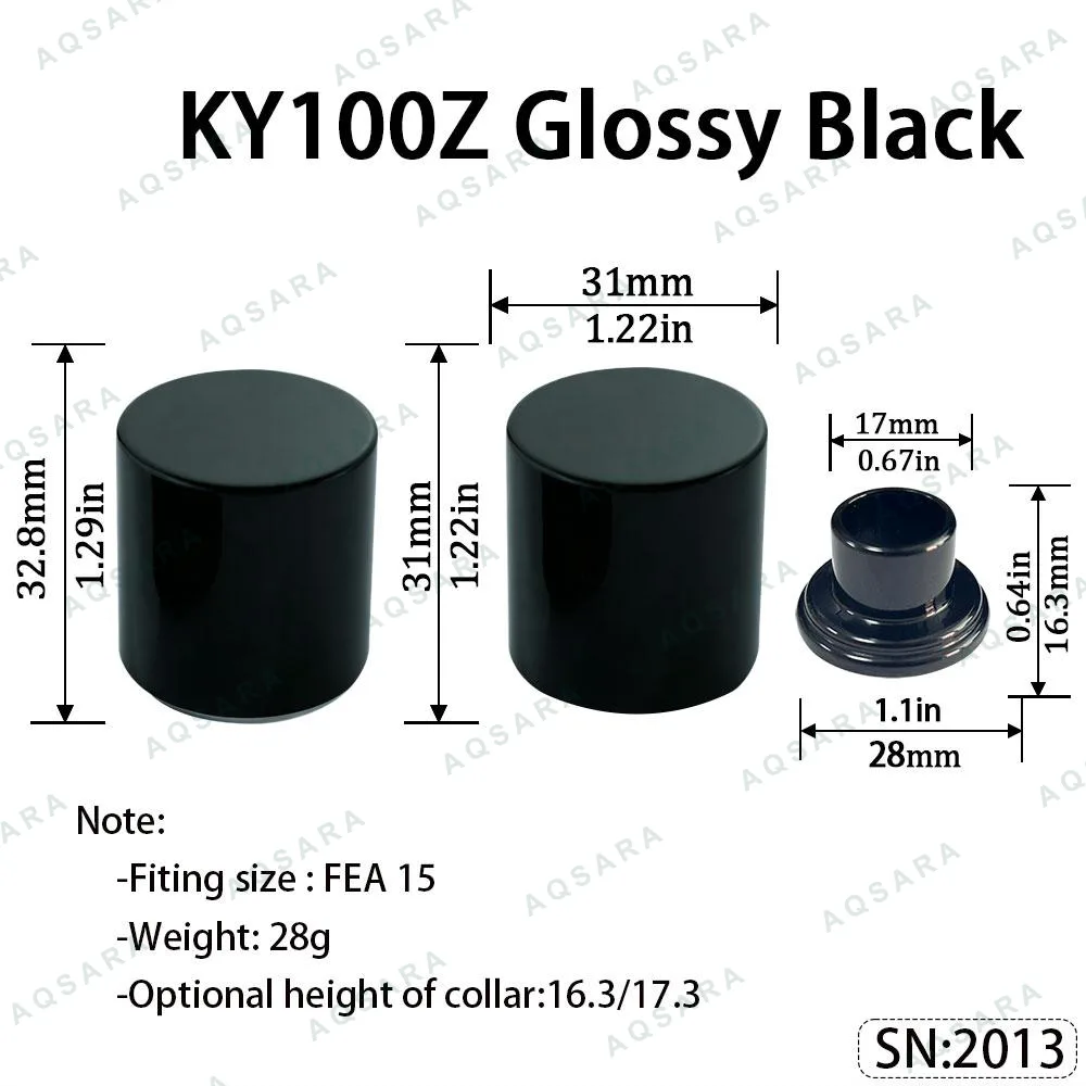Tutup Magnetik aluminium — KY100Z Magnetic Cap — Glossy Black