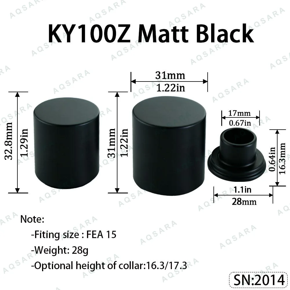 Tutup Magnetik aluminium — KY100Z Magnetic Cap — Matt Black